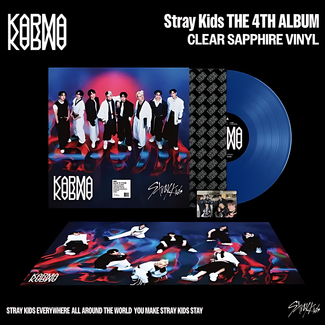 STRAY KIDS - KARMA - CLEAR SAPPHIRE VINYL - STRAY KIDS SHOP EXCLUSIVE