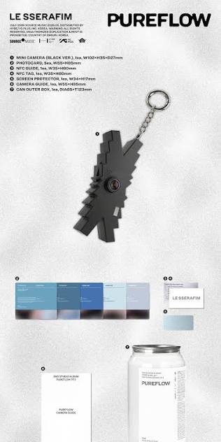 LE SSERAFIM - PUREFLOW pt.1 - 2nd Album - Mini Camera